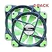 Produktbild Millionen 120 mm 15 pcs LED Silent Fan für Computer Fällen Green-2 Pack