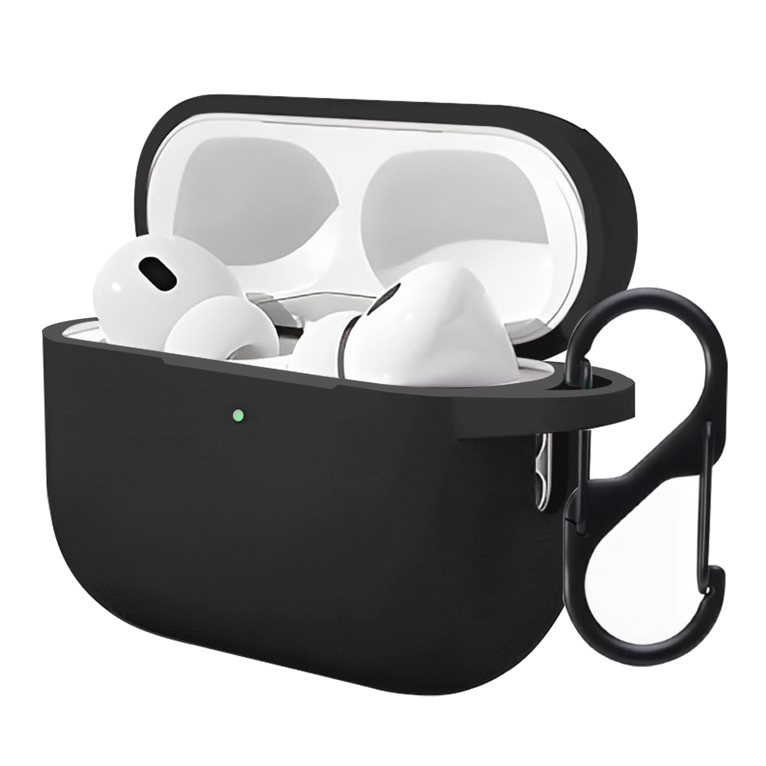 LIRAMARK Silicone Soft Case Cover with Buckle for Airpods Pro 3, Apple airpods pro 3rd Generation case (Black)-image-44