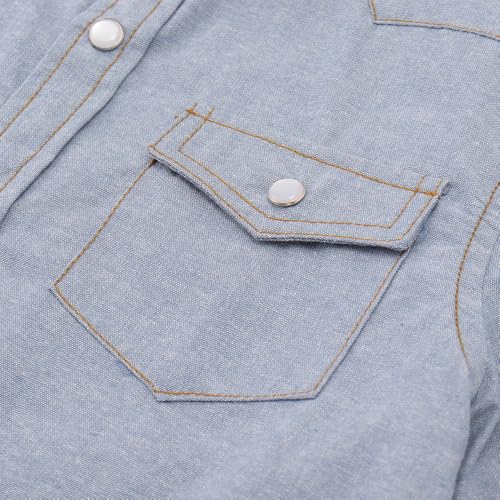 Image of Spring&Gege Boys' Long Sleeve Western Cowboys Pearl Snap Button Down Shirts (5-14 Years)