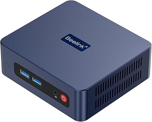 Beelink SER3 Mini PC con AMD Ryzen 3 3200U, 16 GB DDR4 500 GB NVMe M.2 SSD, PC pequeña compatible con doble salida HDMI, WiFi5, BT5.0, LAN de 1000