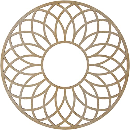 Image of Ekena Millwork 16 inchOD x 5 1 /2 inchID x 1 /4 inchT Cannes Wood Fretwork Pierced Ceiling Medallion, Birch