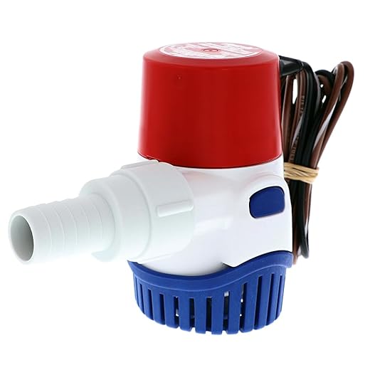 Rule 25SA 12 V Automatic Bilge Pump, Fully Submersible, 500 GPH Flow Rate - Easy Clean Filter, Low Energy Consumption, Check Valve and Thermal Protection