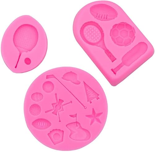 Moldes de silicona para tartas de fútbol de mesa de fútbol de mesa de fondant, molde de caramelo de chocolate francés postre para decoración de