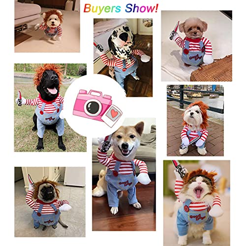 Pet Deadly Doll Dog Costume, Novelty Dog Cosplay Funny Halloween Costumes, Cute Dog Clothes For Small Medium And Large Dogs Cats Puppy, Party Dress Up Cool Dog Outfit Scary And Spooky Apparel #TOP1