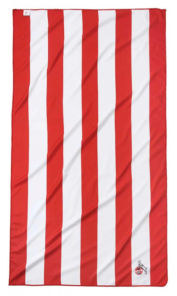 1. FC Köln Microfaser Badetuch - Streifen - im Beutel 90 x 160 cm Strandtuch