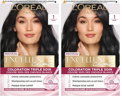 Coloration Permanente 1.0 Acide Hyaluronique Excellence Crème 'oreal Paris La Boîte