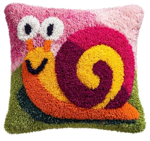 Kit de crochet à loquet escargot coloré 43x43cm avec canevas pré-imprimé pour débutant