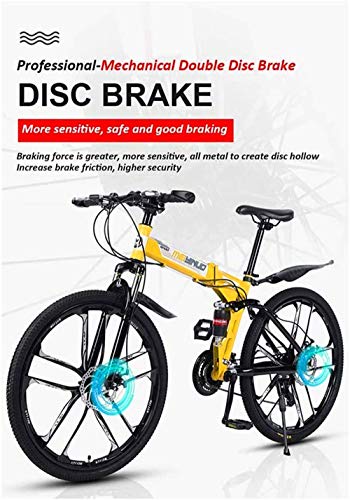 Vélo électrique électrique VTT Mens Mountain Bike 26 pouces pliant Vélo de montagne, 27 vitesses Vélo plein Suspension VTT Vélos de sport masculin et féminin adulte Migration quotidienne Vélos Anti-Sl - Image 5