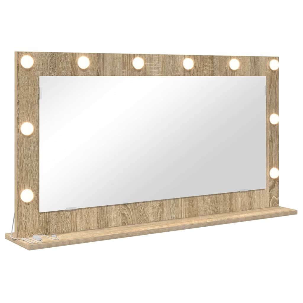 Vidaxl Vanity Mirror Rectangular Sonoma Oak 100 X 55 X 18 Cm