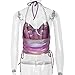 Newfancy Women's Metallic Holo Halter Chain Neck Cami Tank Top Sleeveless Vest Crop Tops for Rave Music Festival Purple