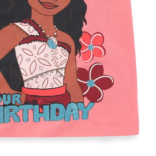Image of Disney Princess Moana Frozen Birthday Girls T-Shirt for Toddler Big Kids