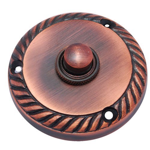 Adonai Hardware Round Georgian Brass Bell Push