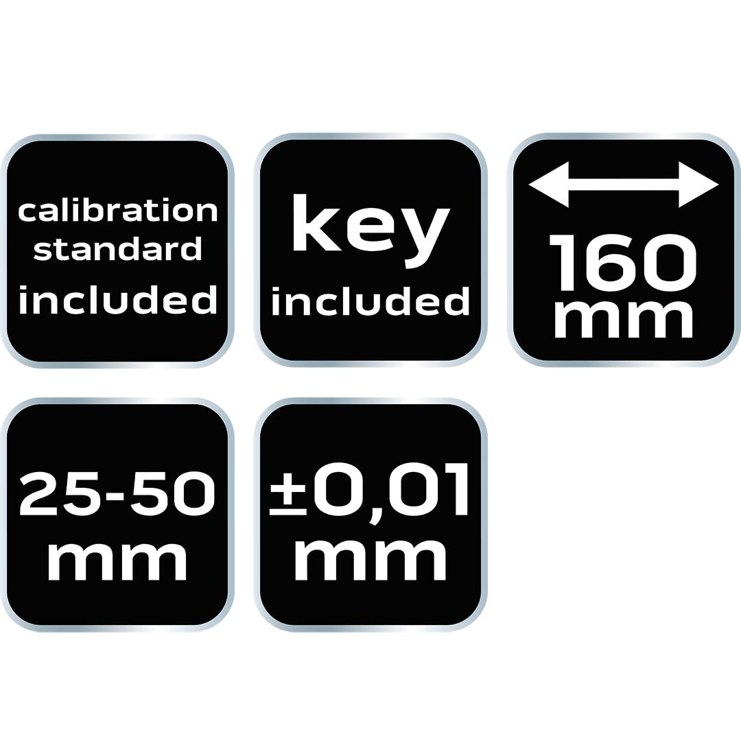 NEO TOOLS Bügelmessschraube – 0,01 Mm Auflösung, Metrisch, Nonius, Für Präzise Messungen