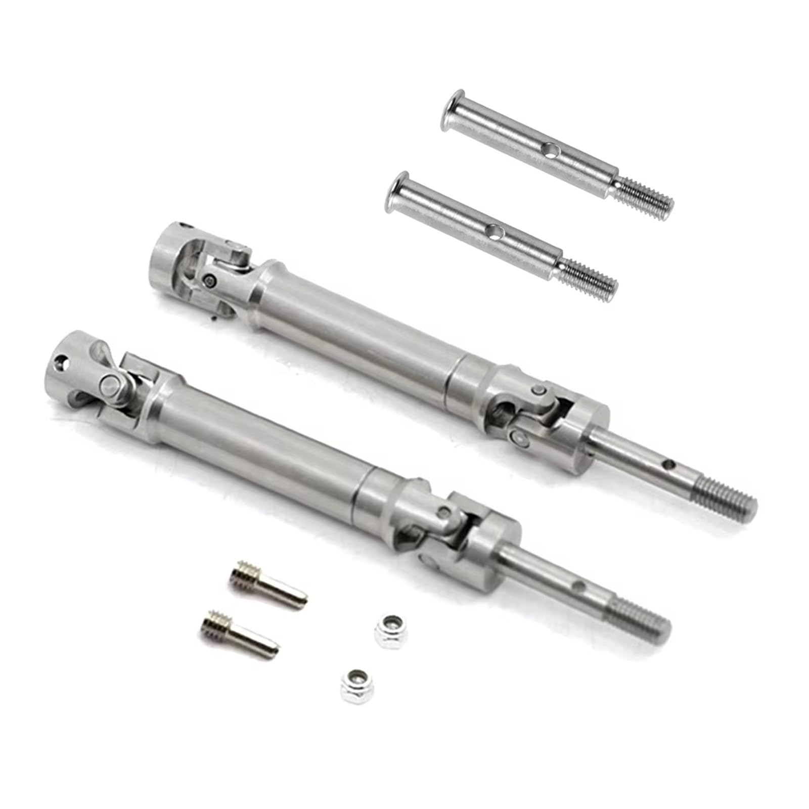 RC Upgrade Accessories for Traxxas 2WD for Slash for Stampede for Rustler Stainless Steel Front Axle Shaft and Rear Drive Shaft for 1/10 Upgrade Parts