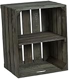 Maße ca 50 x 40 x 31cm Massive Schuh- Bücherregalkiste Obstkiste Weinkiste Maße ca 50 x 40 x 31cm xxxaus dem Alten LandxxxWeinkisten Obstkisten Holzkiste Dekokiste Regal (Dunkel quer)