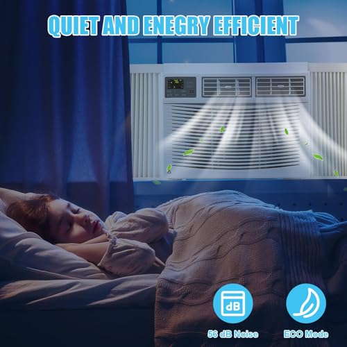 Image of Window Air Conditioner, 12000 BTU for Rooms up to 550 Sq. Ft.- WiFi Enabled, Maintains Window View & Natural Light, 5 Modes, Ultra Quiet, Energy Savings, Easy Install, White