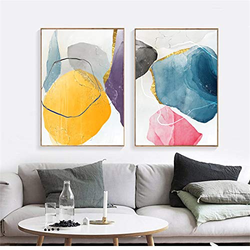 Peinture nordic graffiti abstrait pour salon chaleureux lot de 2 toiles murales créatives