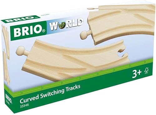 BRIO World - 33346 Pistas de conmutación curvadas 2 piezas de tren de juguete accesorio para niños a partir de 3 años
