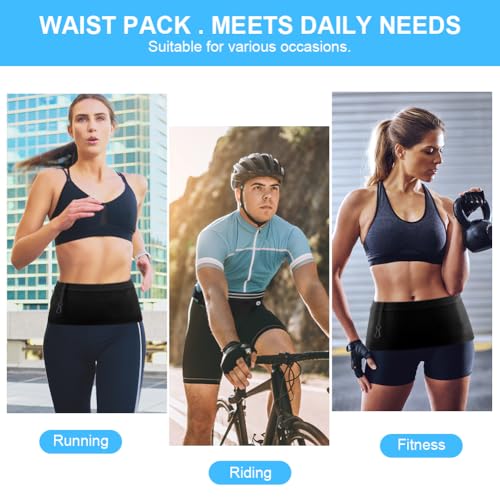 AOOSU Multifunktionale Verdeckte Hüfttasche aus Strick, Atmungsaktive Laufgürtel Universeller Running Belt mit Schlüsselclip, Lauftasche für Handy, Schlüssel, Karten, für Joggen, Radfahren,Fitness (M)