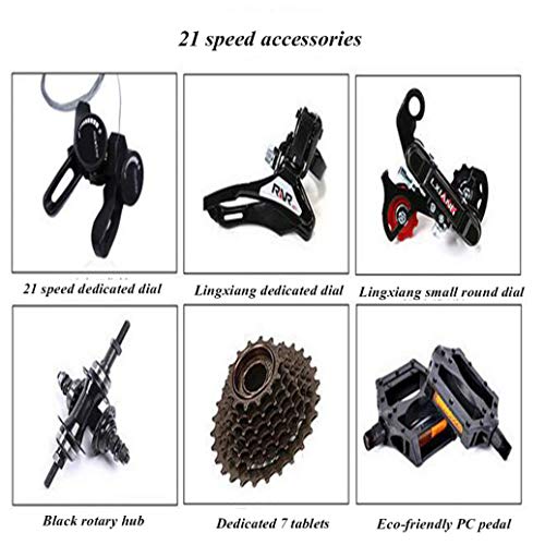RPOLY Vélo de Montagne, Vélo Pliant Adulte Roue Spoke Pliable vélos 21 Vitesses Vélo Pliant Idéal pour équitation Urbain et Hors Route,Black_24 inch - Image 3