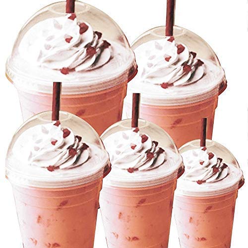 We Can Source It Ltd – Plastic Smoothie Cups 12oz 340ml with Dome Lids – Durable Drinkware for Cold Drinks, Smoothies, Milkshakes – Break Resistant & Disposable – Home, Café, Travel Use - Pack of 400