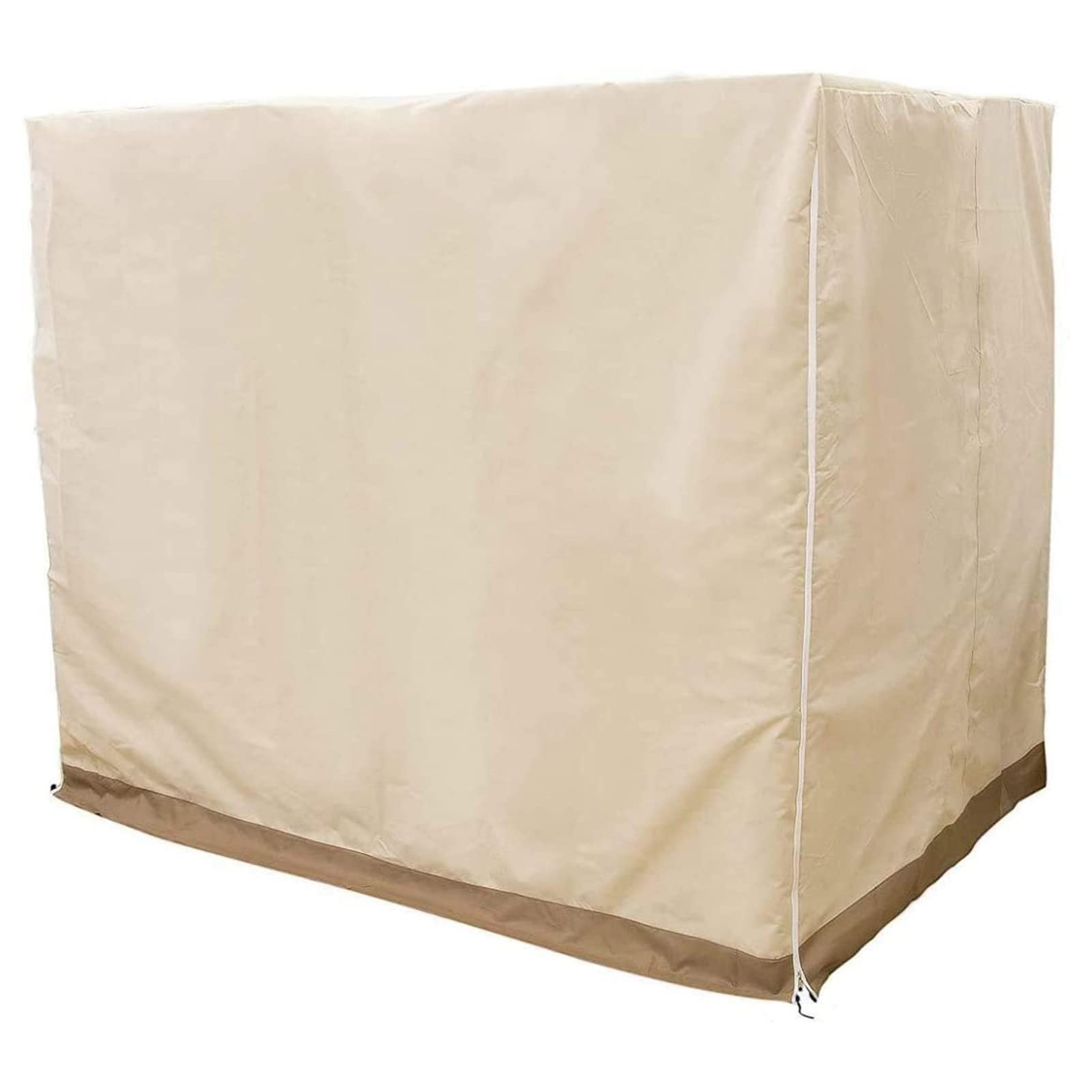 Produktbild von Uposao Hollywoodschaukel Schutzhülle 3 Sitzer, Gartenschaukel Abdeckhaube Reißfest Wasserdicht Winddicht UV-Beständiges Schutzhülle Oxford Abdeckplane,Beige Kaffee,223 * 152 * 183cm