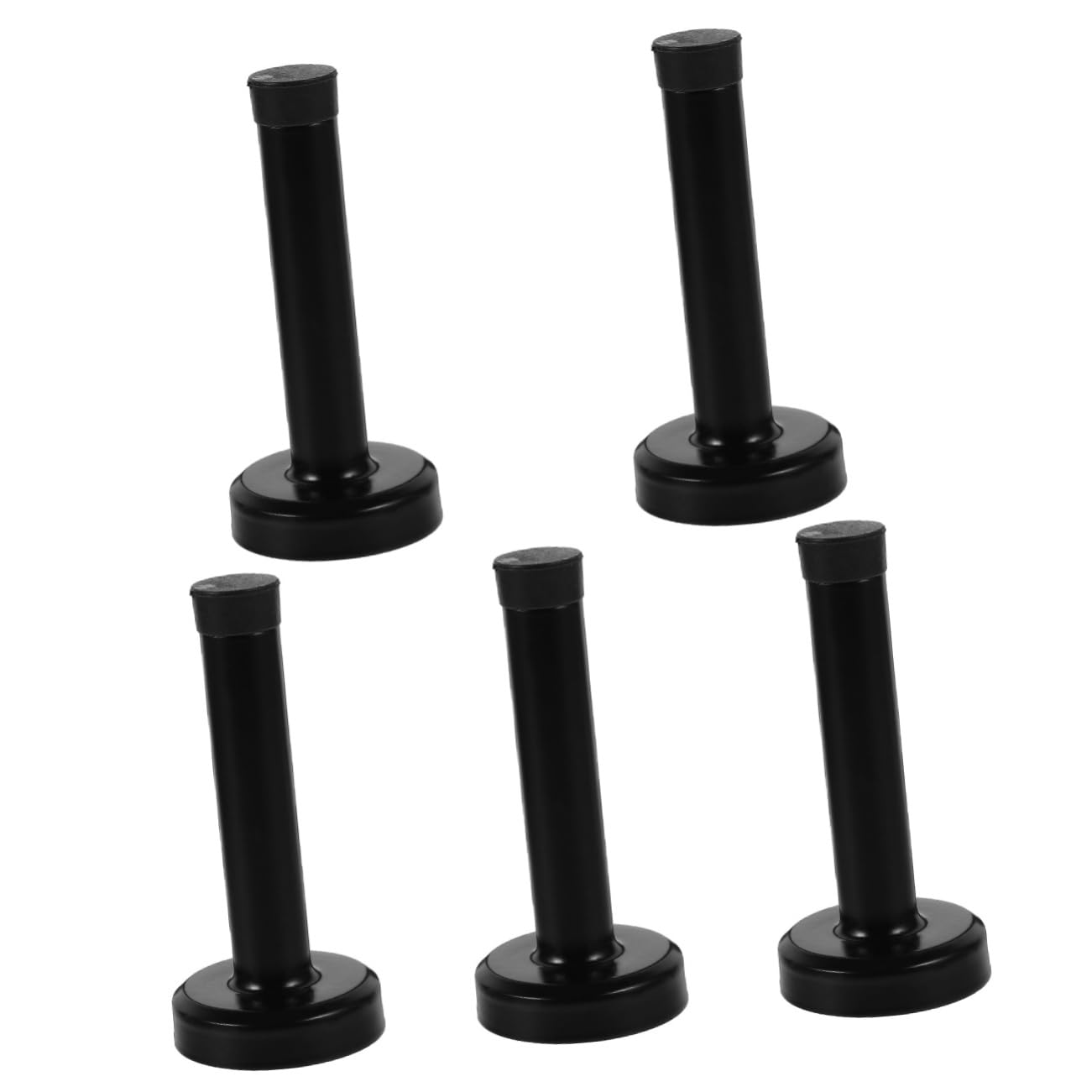 Tofficu 5 Pièces Butée de Porte Anti-Collision protecteurs protège-Doigts en Coin sécurité cale de Porte Door Stopper Pare-Chocs de Porte arrêts de Porte pour Mur Acier Inoxydable Black