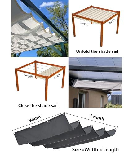 Voile d'ombrage rétractable imperméable et bâche anti-UV 3x3.5M