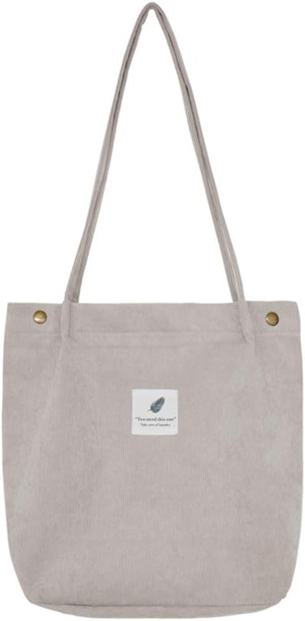 Belsmi Womens Corduroy Shoulder Tote Bag