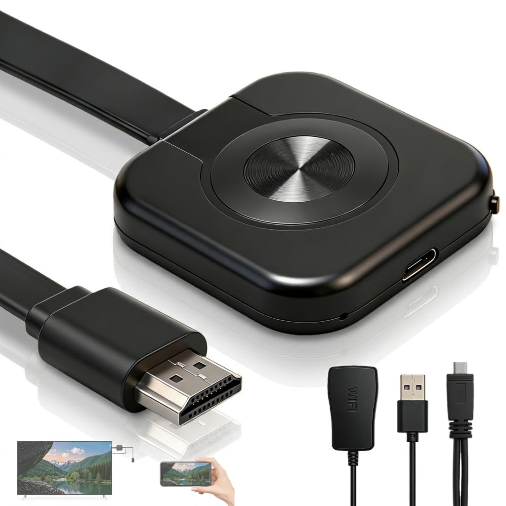 Miracast Wireless HDMI Dongle HD Wireless HDMI Adapter 1080P Screen Mirroring Diaplay Streamer Adapter für Miracast/DLNA/Air Play für Windows, Android, iOS, Laptop und Smartphone