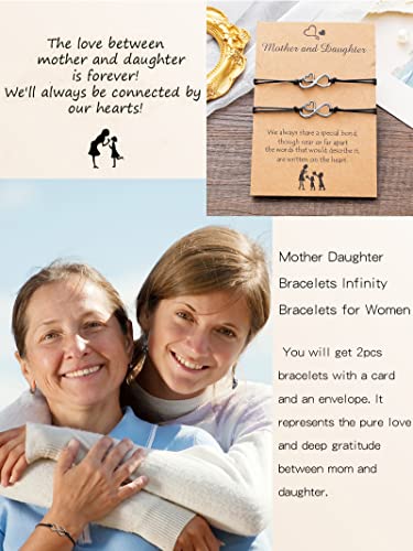 Long tiantian Mother Daughter Bracelets Mother Daughter Gift Mother Birthday Gift from Daughter Matching Heart Wish Bracelets for women Heart Gift for Mother(2pcs bracelets) - Image 5