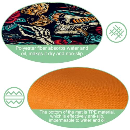 Tapis de cuisine antidérapants lavables avec verso en caoutchouc stable
