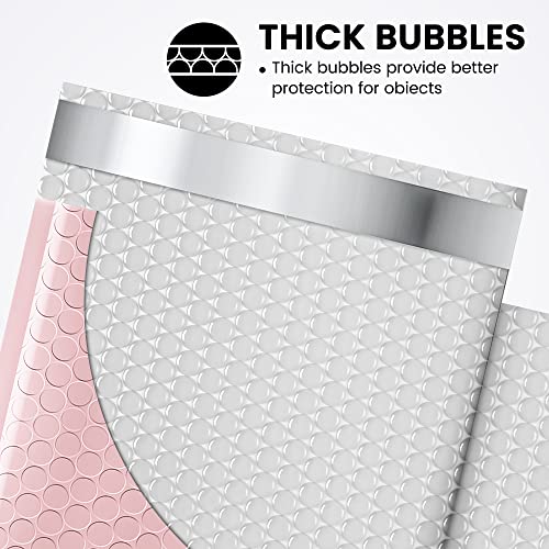 Image of Fuxury 300 Pack Sakura Pink Bubble Mailers 6x10 Bubble Shipping Envelopes | #0 Thick Small Bubble Padded Mailer Strong Adhesion Padded Envelopes for Mailing Jewelry,Makeup