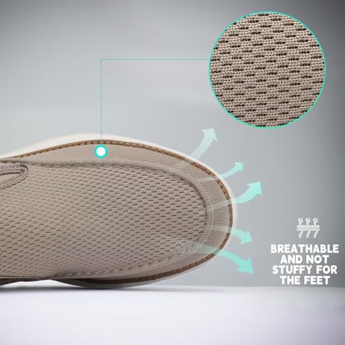 Image of Mens Boat Shoes Casual Loafers Slip On Walking Dress Sneakers Mesh Business Oxfords Work Lightweight Soft Sole