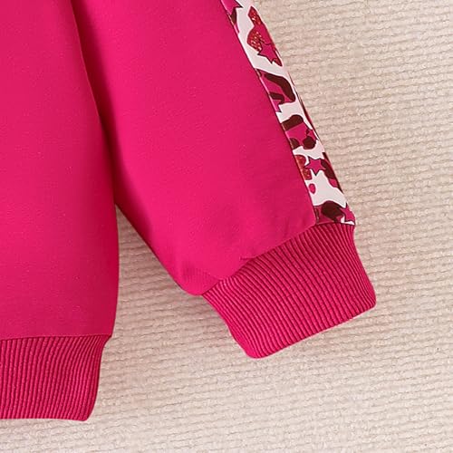 Image of Girls Clothes Fall Winter Toddler Outfits Leopard-print Hoodie Sweatshirt + Sweatpants 2 Piece Set 4-12 Years