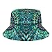 Fashion Bucket Hat, Indian Spiral Tie Dye Mandala Green, Floral Print Beach Fisherman Hats for Women Girl, Packable Summer Sun Cap