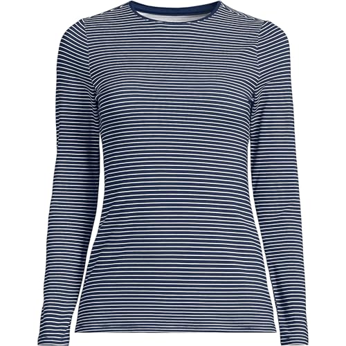 Lands' End Women's Plus Size Lightweight Jersey Skimming Long Sleeve Crew Neck T-Shirt3