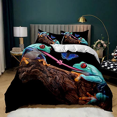 NDXRWDZR Fundas Nordicas Cama 105 Rana ArboríCola Gris Ropa de Cama para Niñas Niños con...