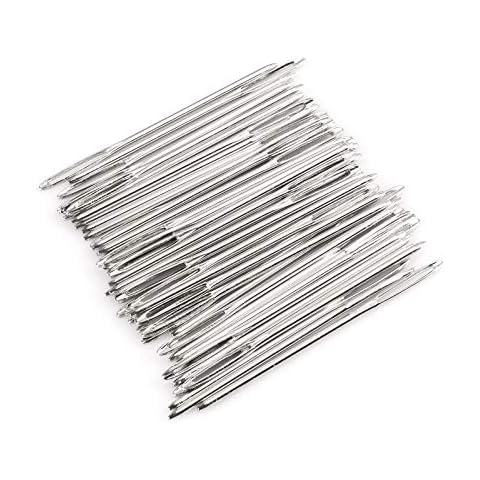 Z-Color 50pcs Big Eye Needles Blunt White 7cm Long Large Hole NOT Sharp Sewing Kniting Embroidery Tool Hand DIY Needlework Plus Cover