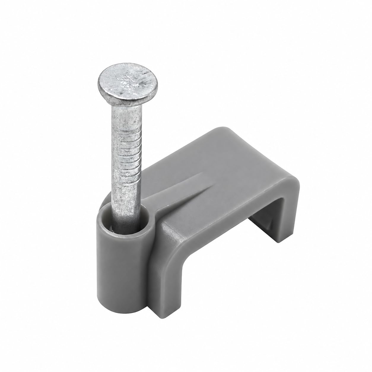 Merriway BH07493 (100 Pcs) Twin and Earth Flat Cable Clip, Grey - 14mm