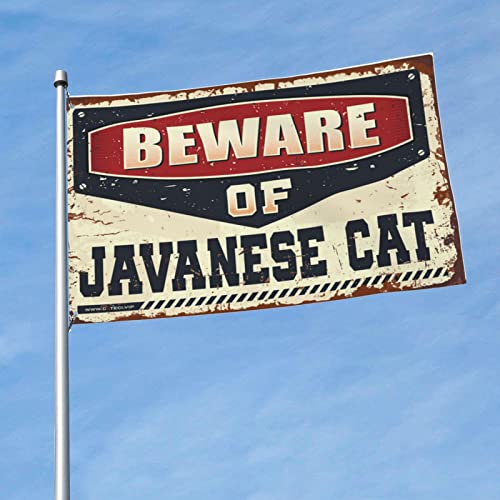 Drapeau chat javanais méfiez-vous du chat déco homme cave