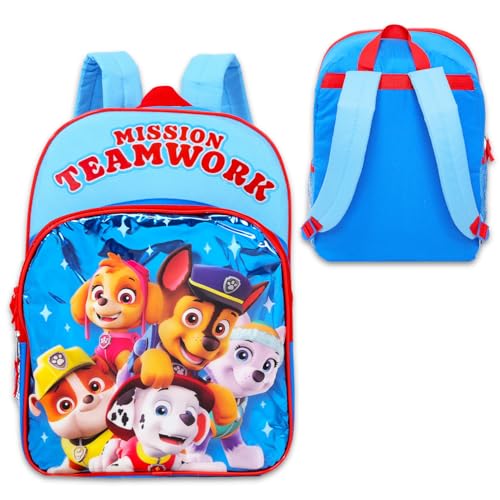 Paw Patrol Backpack Set - Bundle with 16” School Bag Plus Water Bottle, Stickers, More | Paw Patrol Backpack for Kids, Boys, Girls3