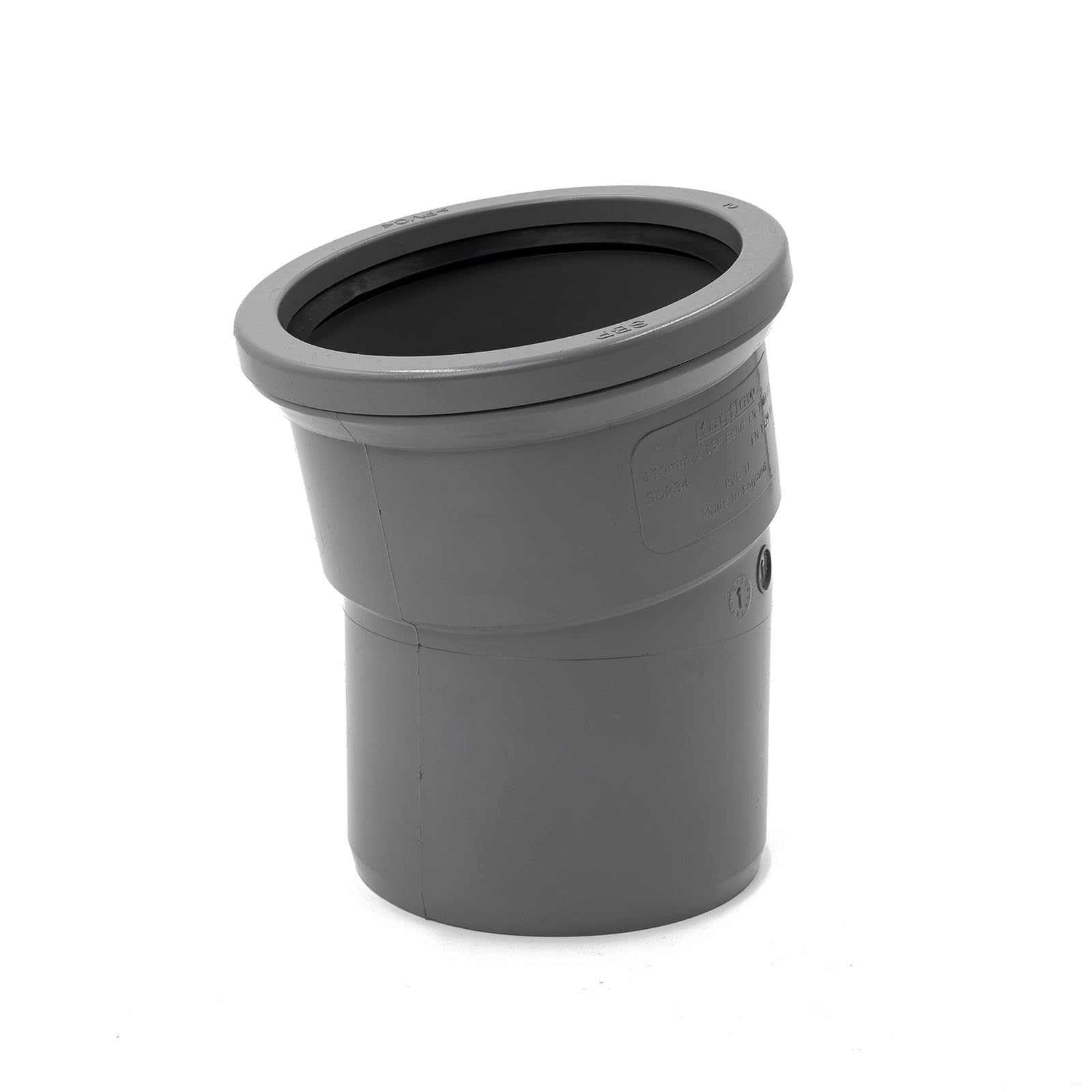Kayflow 110mm Soil (S10)15 Deg Bend (Single Socket)Grey from B&Q