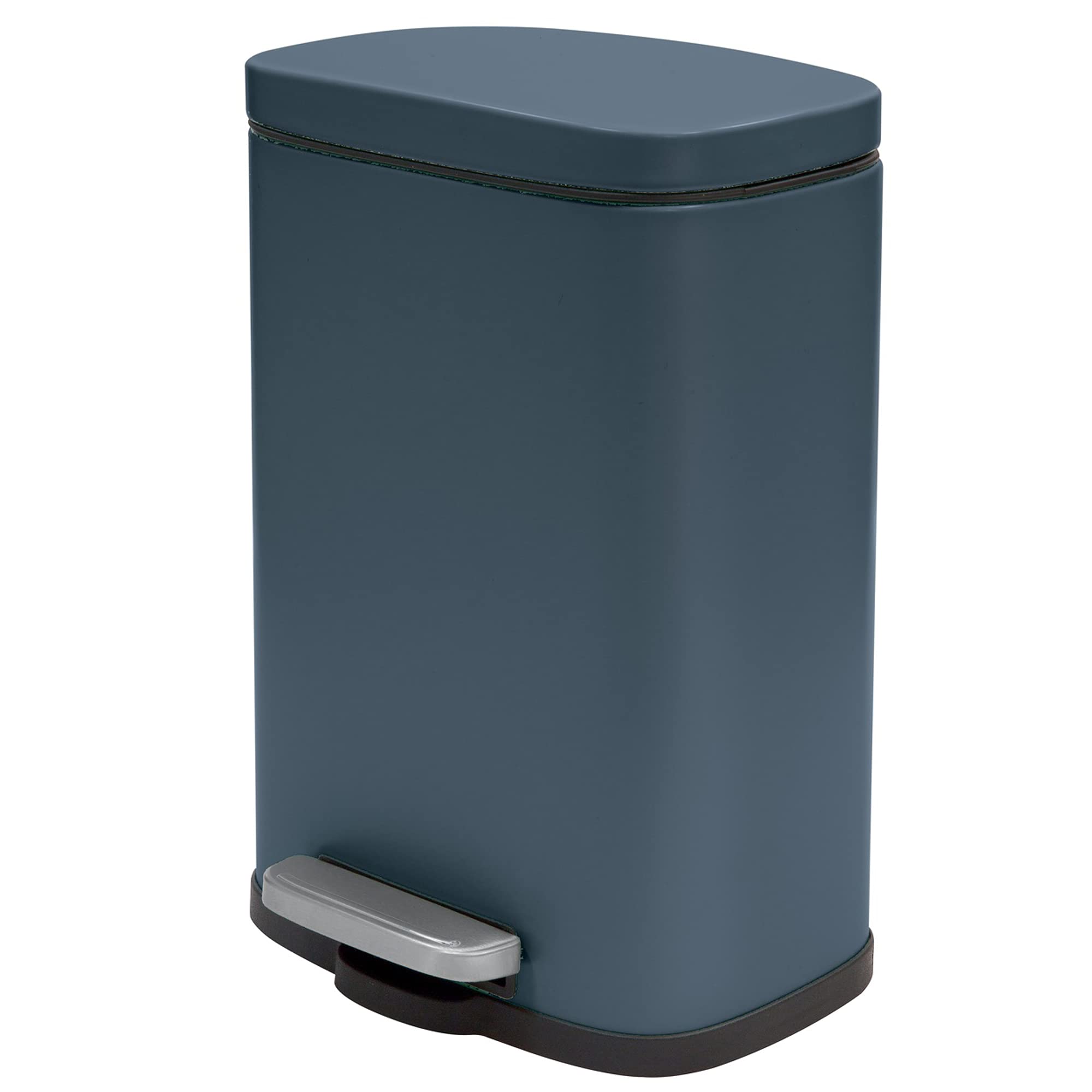 Spirella - Pattumiera da Bagno a Pedale Akira in Acciaio Inox - Chiusura rallentata, Rivestimento Anti-Impronte - 21,4 x 17,6 x 30 cm - 5 L - Petrolio Opaco