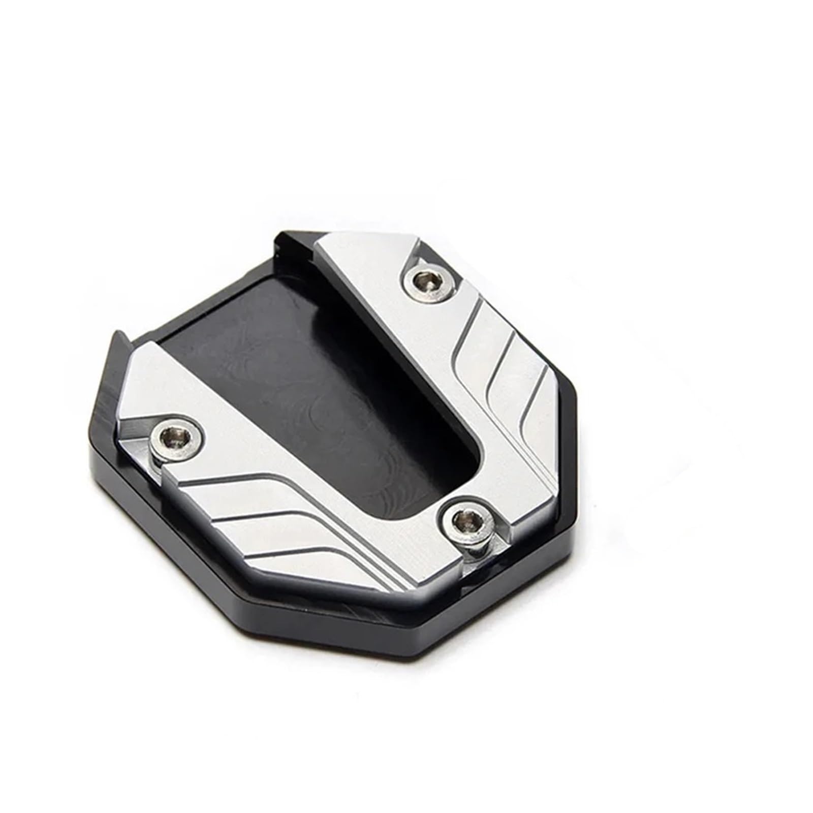 Béquille latérale de moto Pour scooter pour moto vélo accessoires Extension pied coussinet plaque de Support(Argent)