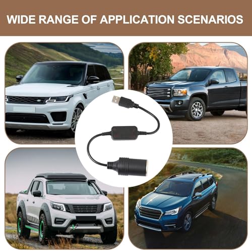 USB To Car Liighter Socket - Connector Cable Female Converter,Plug Socket Wired Controller Plug, 5V To 12V Converter Extension Cord, Connector Adapter For Driving Recorder - Image 4