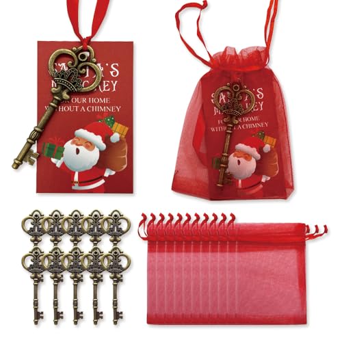 10 Sets Santa's Magic Key, Santa Key for No Chimney