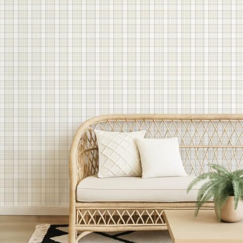 Fititem Plaid Peel and Stick Wallpaper Gingham Contact Paper 78.7in x17.3in