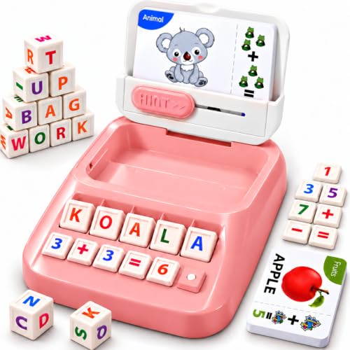 Matching Letter Games for Kids, Spelling & Math Learning Educational Toys for 3-8 Year Old Boys Girls, Sight Words Alphabet Flash Cards, Preschool Kindergarten Gift for Toddlers 4 5 6 7 Year Olds