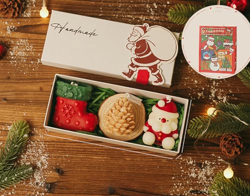 Scented Candles Set of 3,Christmas Candles with Gift Box,Christma...